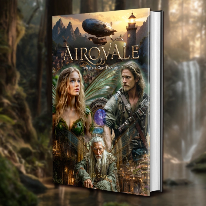 Airovale steampunk fantasy novel paperback cover — Jef Gray
