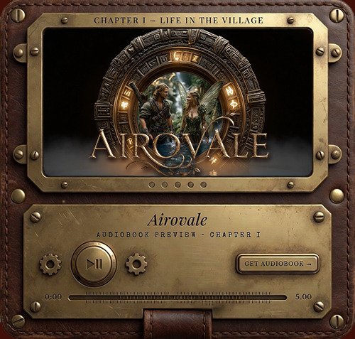 Steampunk audiobook player with chapter artwork