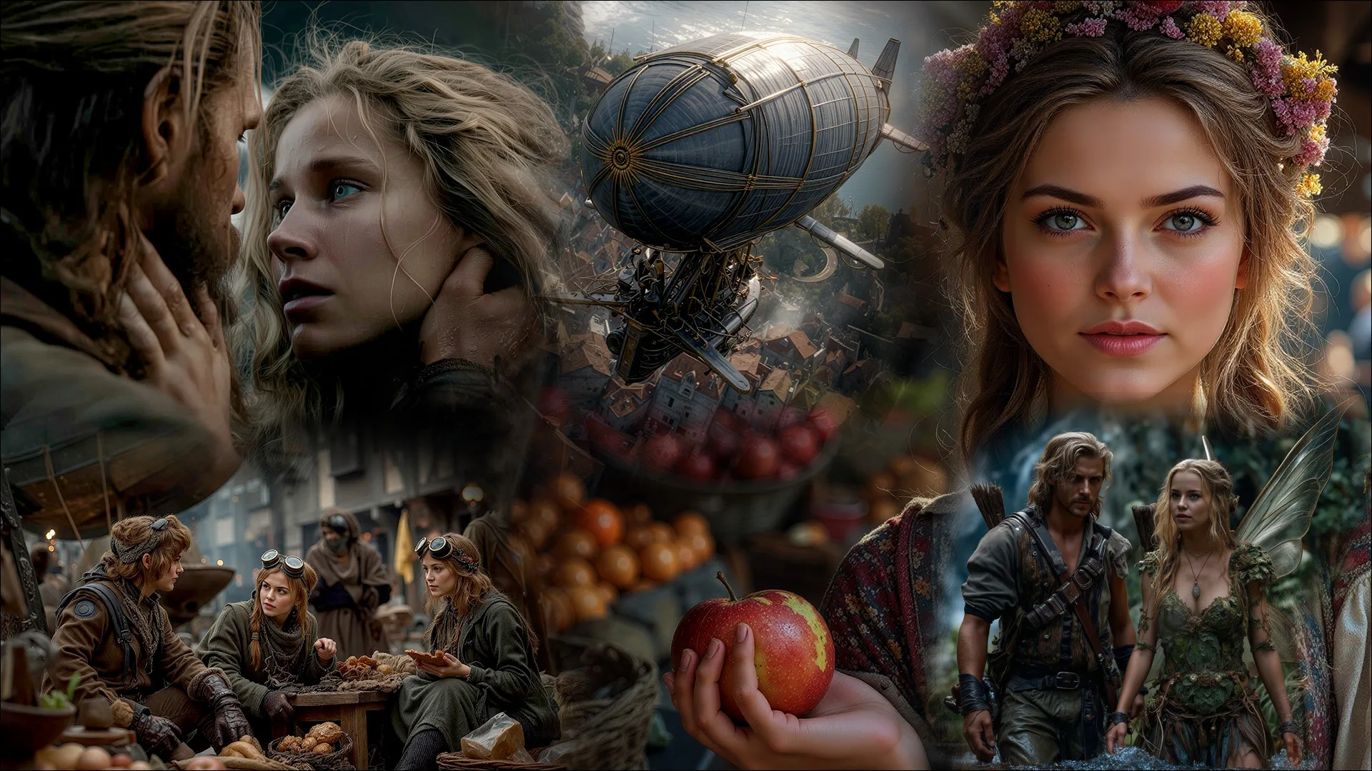 Portrait montage of Airovale’s human and fae characters