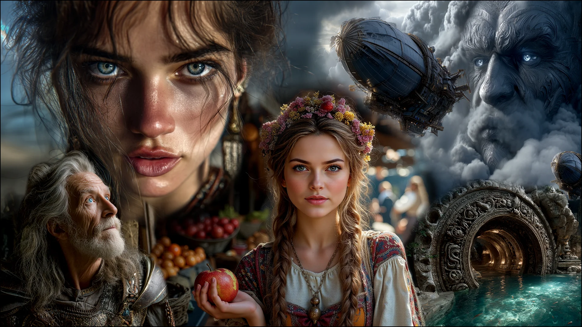 Portal-centered lore map showing Places, Characters, Law of Exchange, and Timeline radiating outward