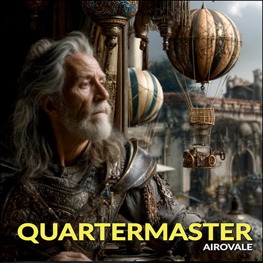 Quartermaster — aging advisor and philosopher in Airovale steampunk fantasy