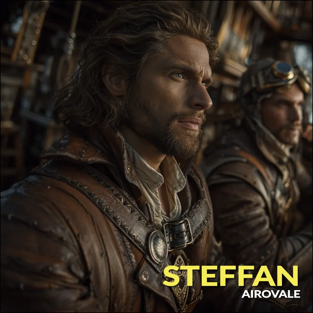 Steffan — first mate of the Nereid in Airovale steampunk fantasy